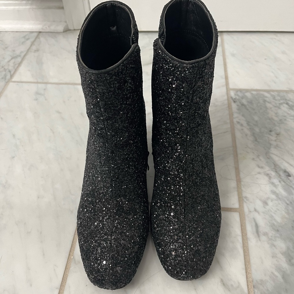 Size 8 Black Sparkly Ankle Boots